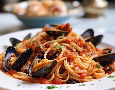 Menu55 - Těstoviny se slávkami, rajčatová omáčka A14