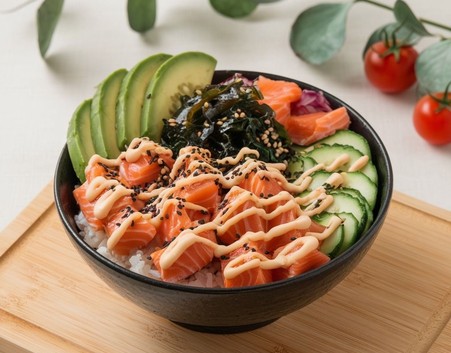 Menu55 - Poke bowl losos
