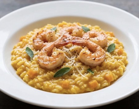 Menu55 - Dýňové rizoto s krevetami